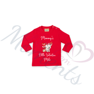 Personalised Mummy's Little Valentine Long Sleeved Top - Baby and Toddler - Elephant Design