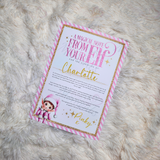 Personalised Elf Arrival Letter for December 1st - Pink Design