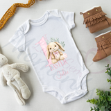 Personalised 1st Easter Baby Bodysuit. Custom Cute Baby Easter Vest - Pink or Blue