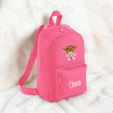 Personalised Kids Highland Cow Mini Backpack