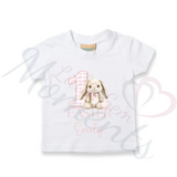 Personalised 1st Easter Kids T-shirt - Pink or Blue Gingham Bunny Design