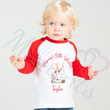 Personalised Mummy's Little Valentine Long Sleeved Top. Kids Valentine's Outfit - Red or Navy