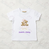Personalised Our First Mother's Day 2026 T-shirt - Teddy Design - Pink or Blue