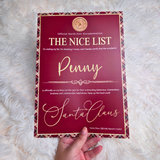Personalised Nice List Tartan Christmas Certificate. Custom Xmas Eve Box Filler.