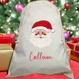 Personalised Christmas Santa Sack - Santa Claus Design. Premium Custom Xmas Gift Sack with Name