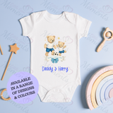 Personalised Happy Father's Day Football Teddies Baby Bodysuit