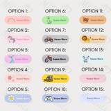 Set of 33 Custom Name Labels. Durable Iron On Name Tags for School Uniform, Sports Kit. Kids Washable Clothing Labels