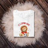 Personalised "It's Coming Home" England Football T-shirt for World Cup - All Sizes - Lion Design