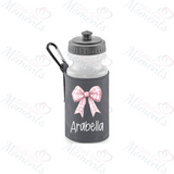 Personalised Gingham Bow School Water Bottle