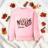 Little Wizard Sweatshirt | Halloween Toddler Sweater | Wizard Chief Main Little Mini Big Wording Options | Available In A Range Of Colours