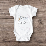 Personalised Born In 2026 Baby Bodysuit. Custom Baby Vest - Pink or Blue Teddy Design 2