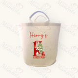 Personalised 1st Christmas Trug. Felt Xmas Gift Basket.
