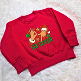 67 Kids Christmas Jumper. Santa Claus Six Seven Red Sweatshirt.