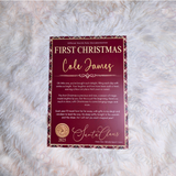 Personalised First Christmas Tartan Certificate. Custom Baby Xmas Keepsake.