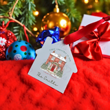 Personalised "First Christmas In Our New Home" Bauble. House Shaped Acrylic Xmas Tree Decoration - Version 2