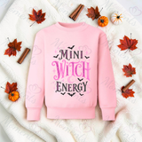 Mini Witch Energy Sweatshirt | Toddler Witch Halloween Top | Mummy And Me Matching Set | Kids Witch Sweatshirt