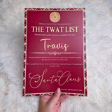 Personalised Adults Explicit Novelty Christmas Certificate. The T**t List. 18+. Custom Made Funny Secret Santa Gift  - Tartan Design