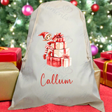 Personalised Christmas Santa Sack - Elf Present Design. Premium Custom Xmas Gift Sack with Name