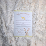Personalised Kids Easter Bunny Letter for Easter Egg Hunt - Pink, Blue or Yellow