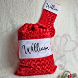 Personalised Personalised Luxury Plush Santa Sacks and Stocking Sets - Red or Grey