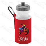 Personalised Neon Dirt Bike School Water Bottle