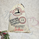 Personalised Christmas Special Delivery Santa Gift Sacks