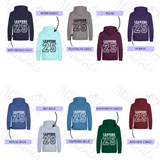 Personalised Leavers Hoodies. Custom Class of 2025 Graduation Hoodie - Nursery, Primary School, High School, College, University