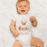 Personalised Cutest Little Pumpkin Baby Bodysuit. Custom Baby's Halloween Vest. New Baby Gift.