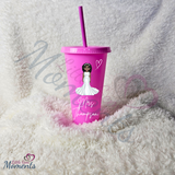 Personalised Bride Cold Cup with Lid and Straw. Custom Reusable 24oz Tumbler. Wedding Gift | Bridal Party | Hen Weekend