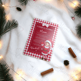 Personalised Elf Hello and Goodbye Letter Bundle | Red Gingham Elf Arrival and Farewell Notes | Custom Name A4 Card | Kids Christmas Set