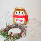 Personalised Christmas Squidy - Elf or Reindeer - 30cm Squishy Cuddle Xmas Teddy - Christmas Eve Box Gift for Kids