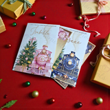 Personalised Christmas Story Book -Pink Believe Train and Ticket. Christmas Eve Box Fillers