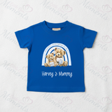 Personalised Happy Mother's Day T-shirt - Teddy Rainbow Design - Pink or Blue