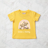 Personalised Happy Mother's Day T-shirt - Teddy Rainbow Design - Pink or Blue