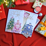 Personalised Christmas Story Book - Navy Believe Train and Ticket. Christmas Eve Box Fillers