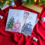 Personalised Christmas Story Book -Pink Believe Train and Ticket. Christmas Eve Box Fillers