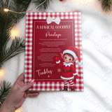 Personalised A Magical Goodbye Elf Letter | Gingham Elf Farewell Letter | Custom Name Print | Kids Elf Gift