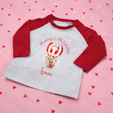 Personalised Mummy's Little Valentine Long Sleeved Top. Kids Valentine's Outfit - Red or Navy
