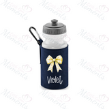 Personalised Gingham Bow School Water Bottle
