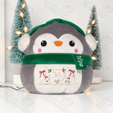 Personalised Christmas 2025 Penguin Squidgy. Custom Mumbles Festive Xmas Plush