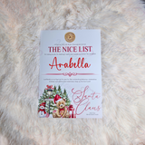 Personalised Nice List Certificate - Candy Cane Lane Red Design. Custom Kids Christmas Eve Box Filler.