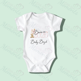 Personalised Born In 2026 Baby Bodysuit. Custom Baby Vest - Pink or Blue Teddy Design 2
