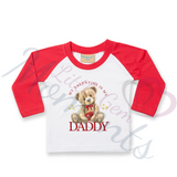 Personalised My Valentine Is My...Long Sleeved Top. Custom Kids Valentine's Top - Red or Navy