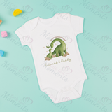 Personalised Happy Father's Day Dinosaur Baby Bodysuit