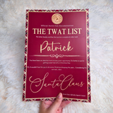 Personalised Adults Explicit Novelty Christmas Certificate. The T**t List. 18+. Custom Made Funny Secret Santa Gift  - Tartan Design