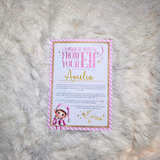 Personalised Elf Arrival Letter for December 1st - Pink Design