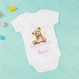 Personalised Happy Father's Day Baby Bodysuit. Custom Cute Father's Day Baby Vest - Pink or Blue
