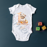 Personalised 1st Halloween Baby Bodysuit. Custom Baby Pumpkin Vest