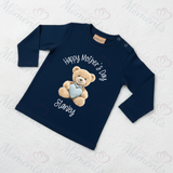 Personalised Happy Mother's Day Long Sleeved Top - Baby and Toddler - Teddy Heart Design