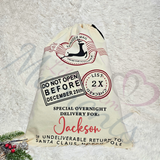 Personalised Christmas Special Delivery Santa Gift Sacks